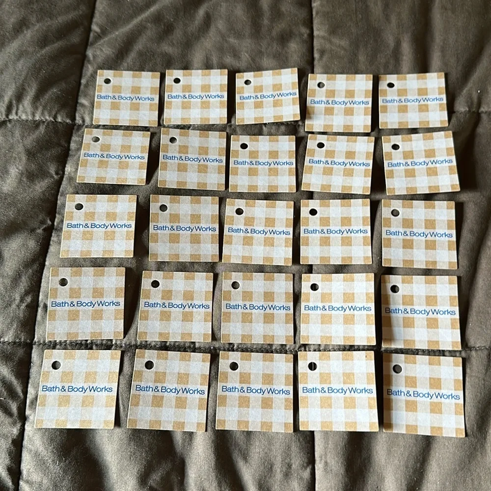 Bath & Body Works Small Cardboard Gingham Gift Tags